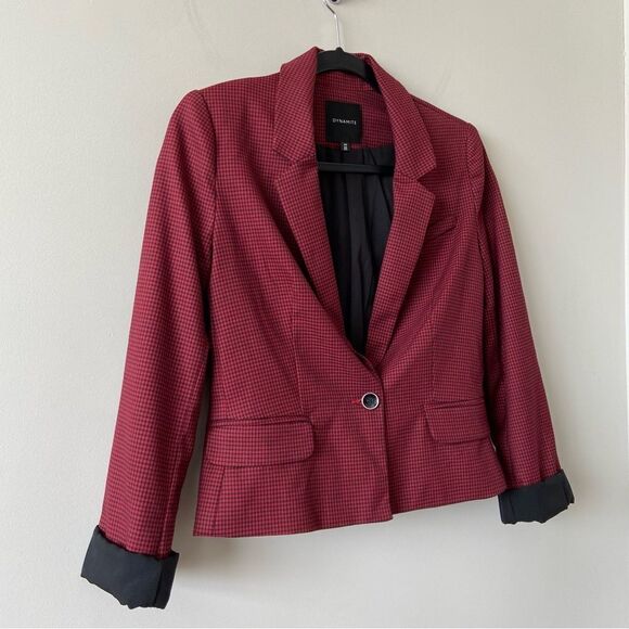 Dynamite-micro plaid Cropped Blazer - Picture 4 of 11
